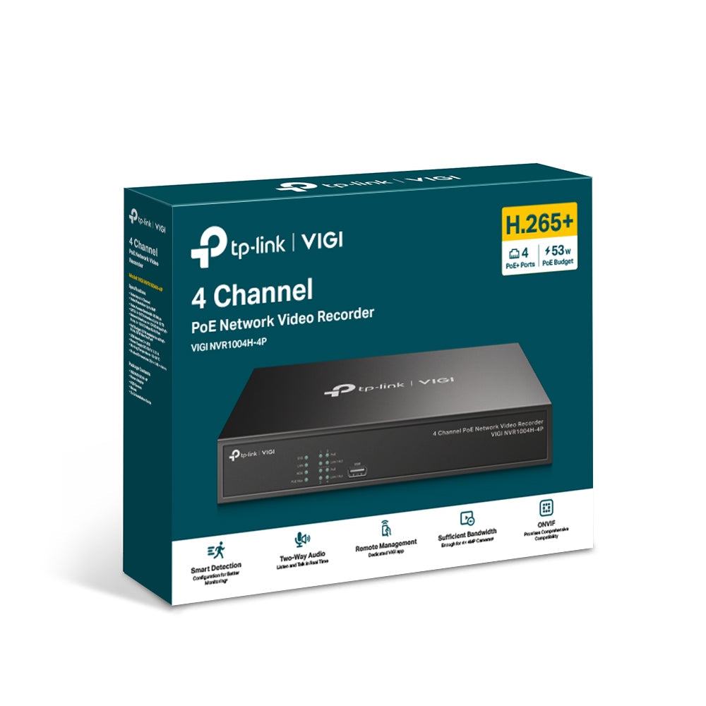 VIGI 4 Channel PoE+ Network Video Recorder box