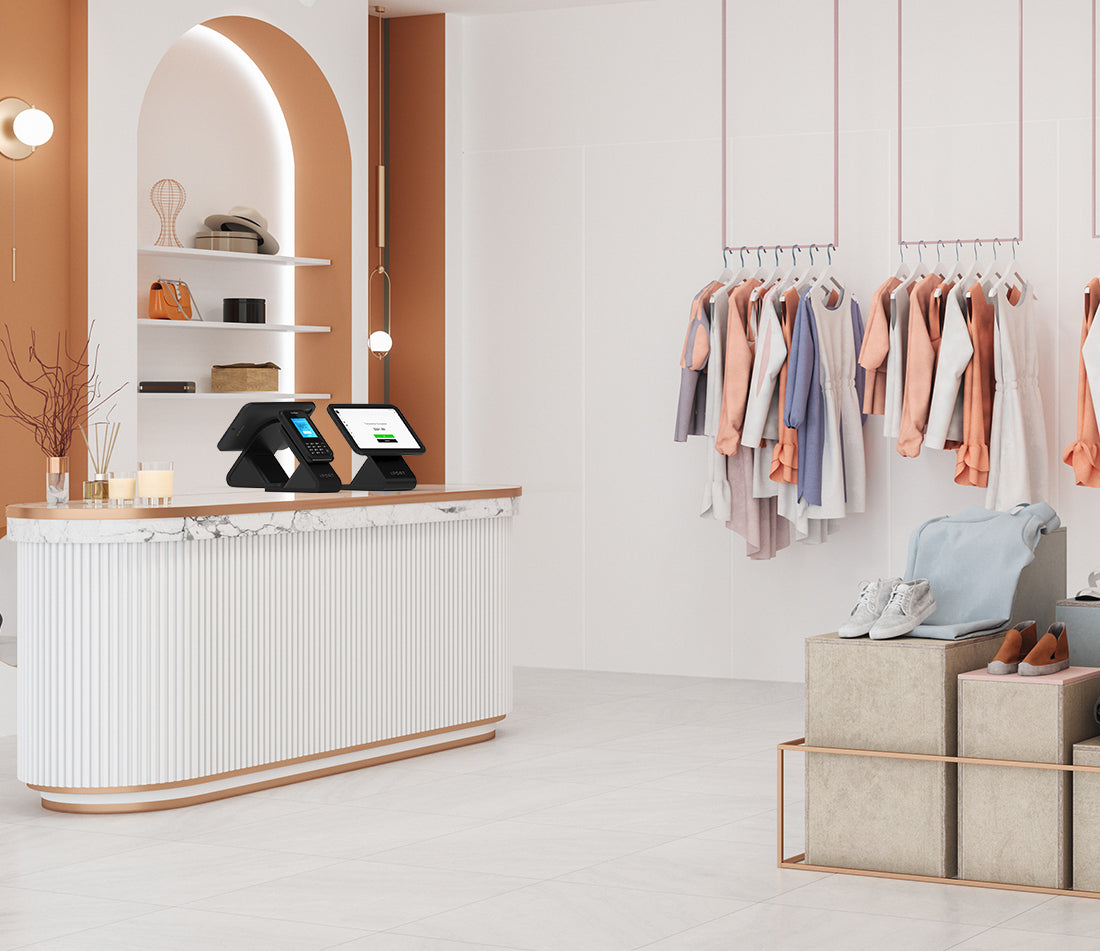 Modern retail store with IPort cases on the counter