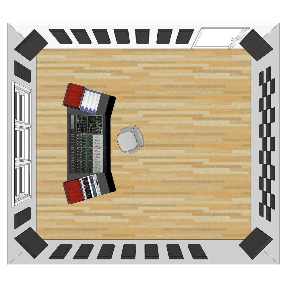 
                  
                    Primacoustic London 16 Room Kit layout option
                  
                