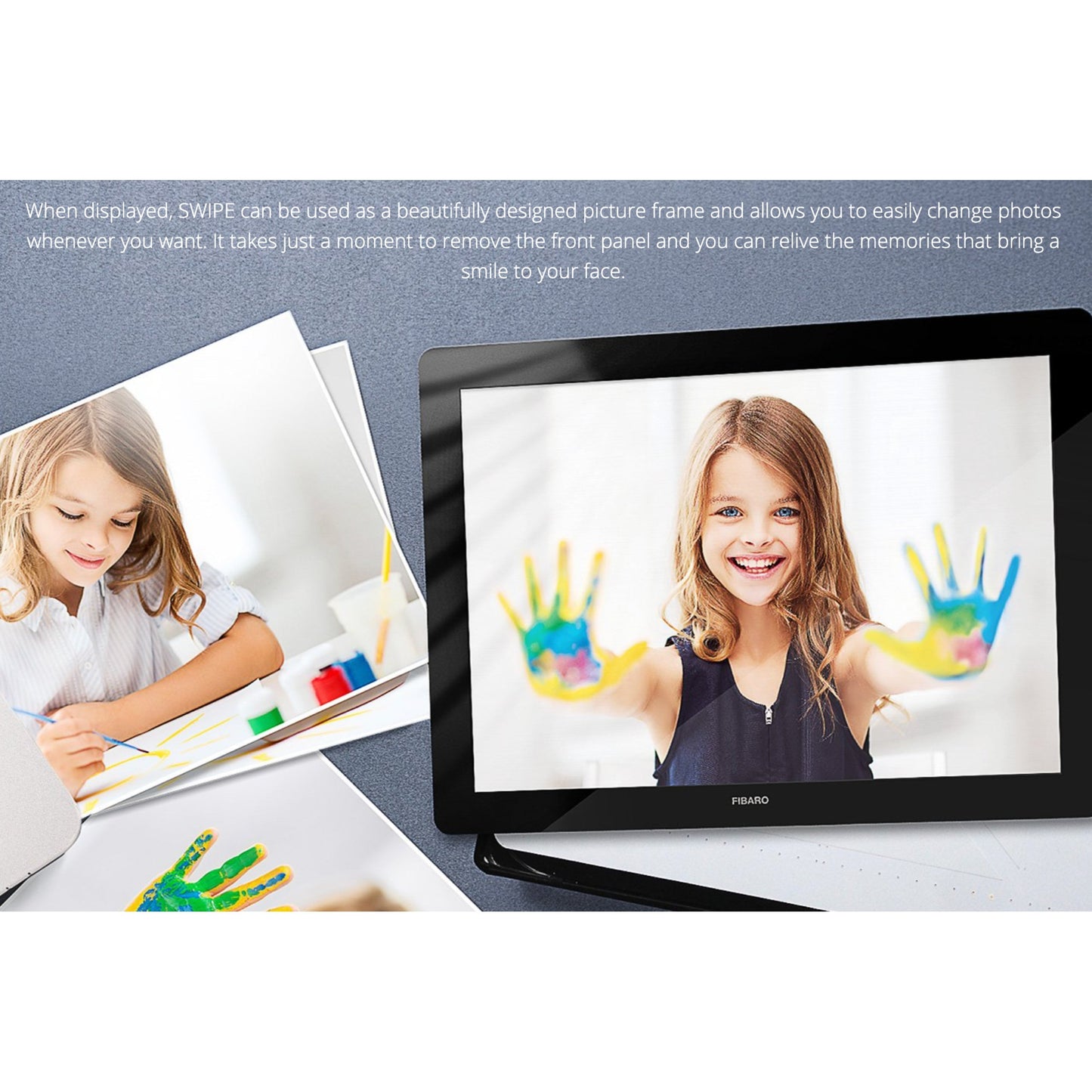 Fibaro Swipe Gesture Controller showing photograph of girl
