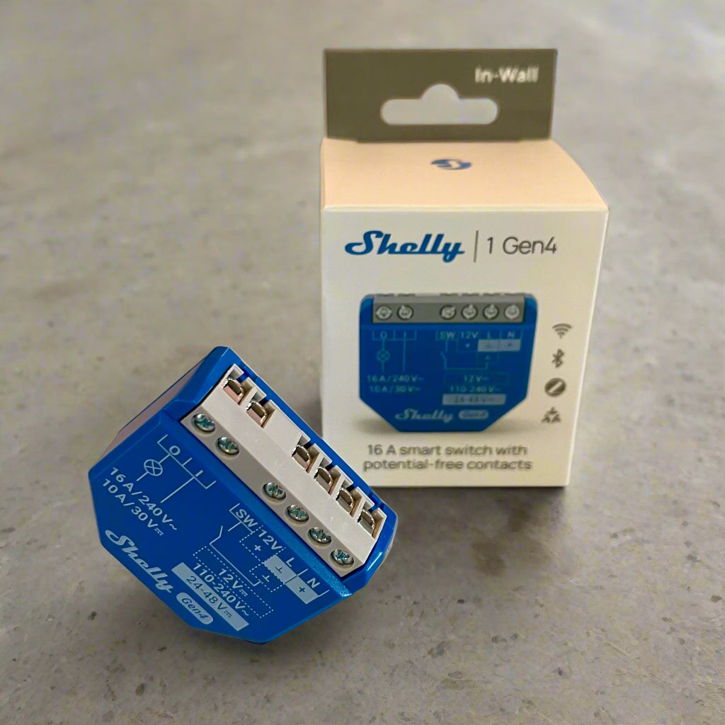 Shelly Box Shelly 1 Gen 4 – Multiprotocol Smart Relay Switch – BLUi Security Australia