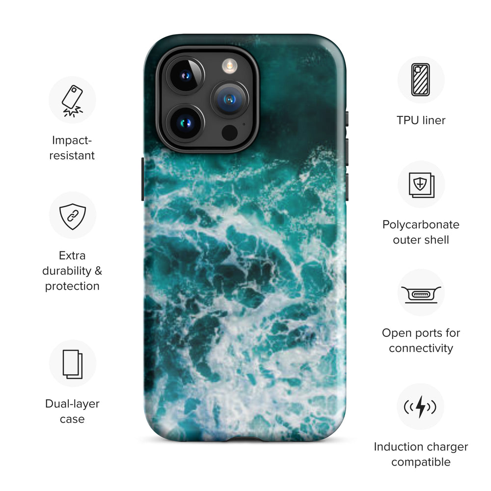 
                  
                    a phone case with a picture of the ocean
                  
                