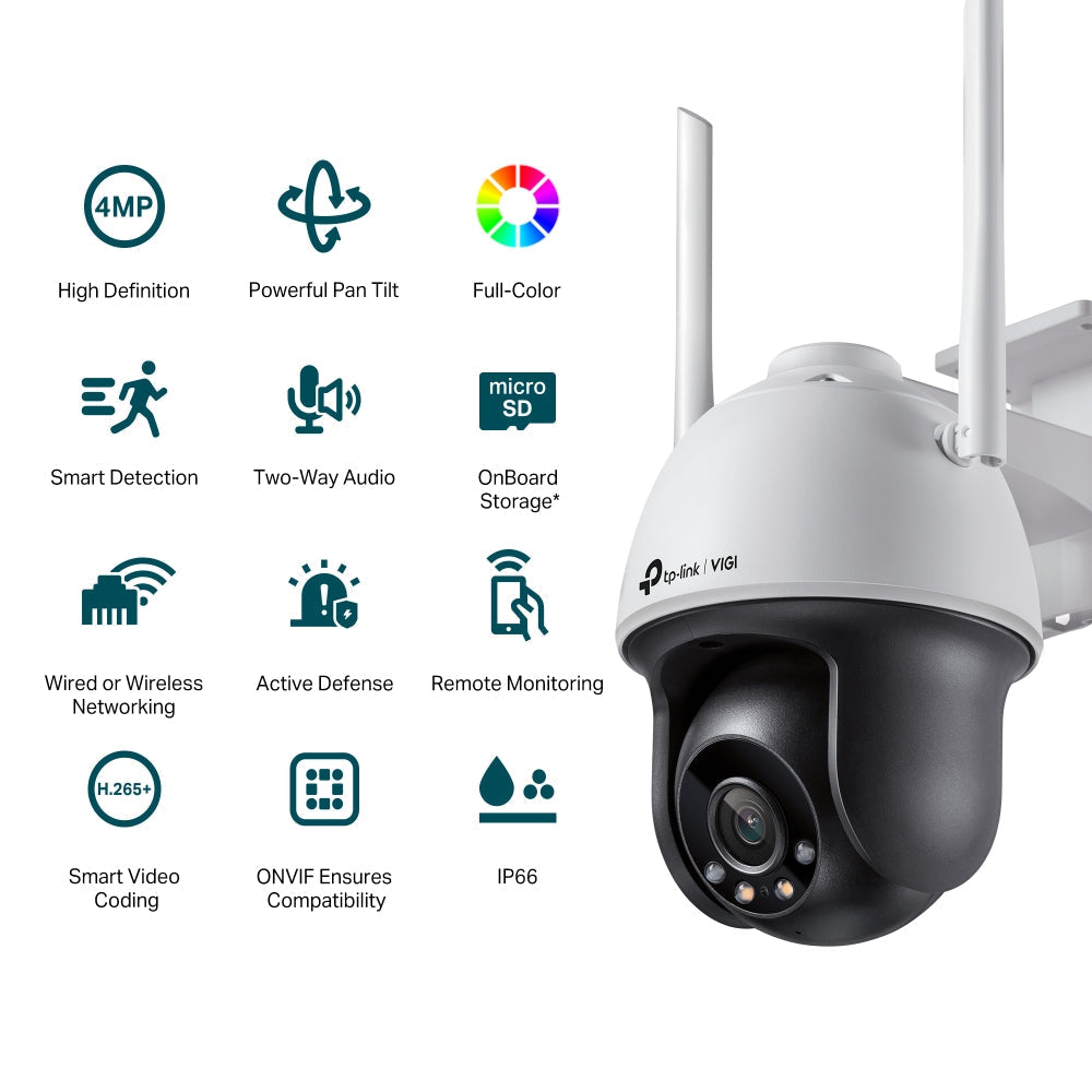 
                  
                    VIGI 4MP Outdoor Full-Colour Wi-Fi Pan Tilt Network Camera
                  
                